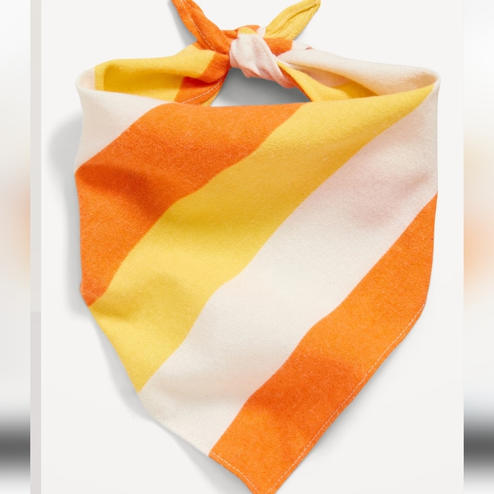 E4🔹️Candy Corn Colored Pet Bandana
